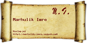 Marhulik Imre névjegykártya