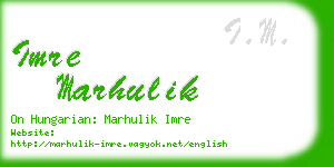 imre marhulik business card